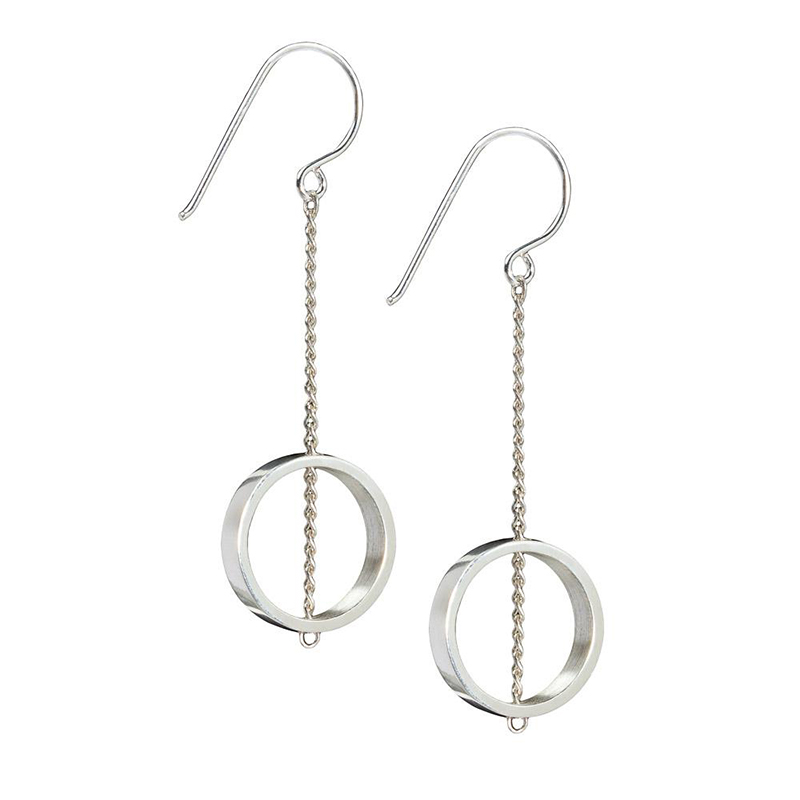Ebb and flow silver chain earrings