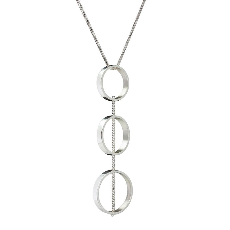 Ebb and glow three ring silver pendant