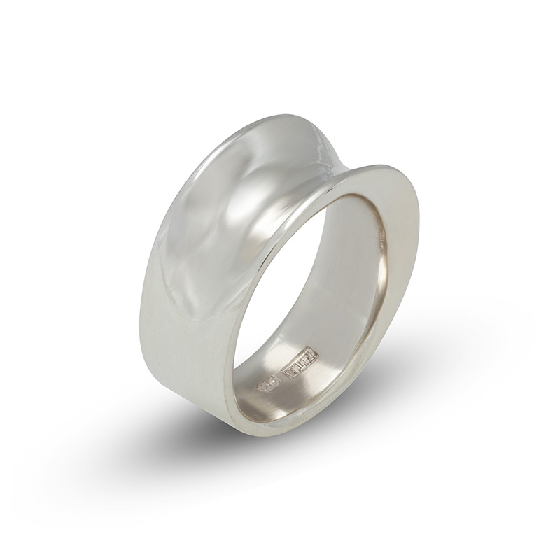 Wave silver ring