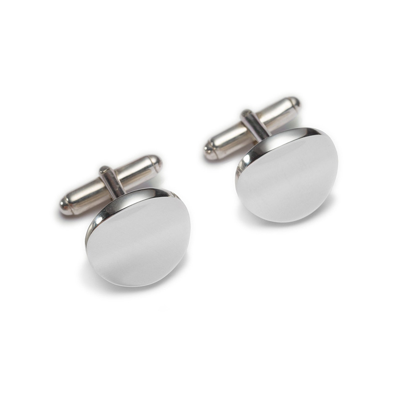 Atlantic silver round cufflinks