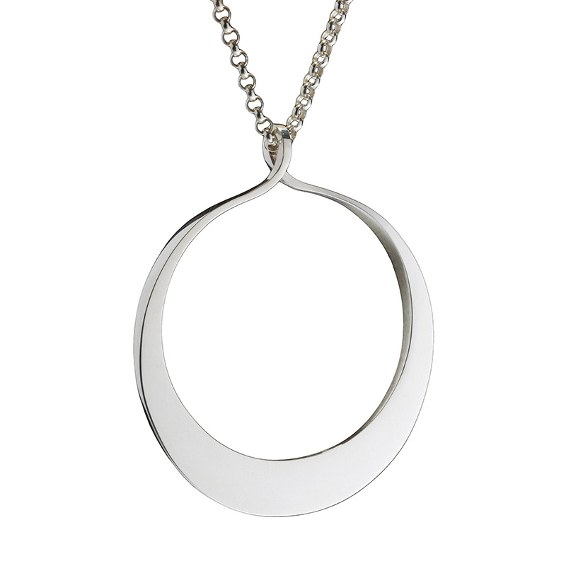 Circle of dreams large silver pendant