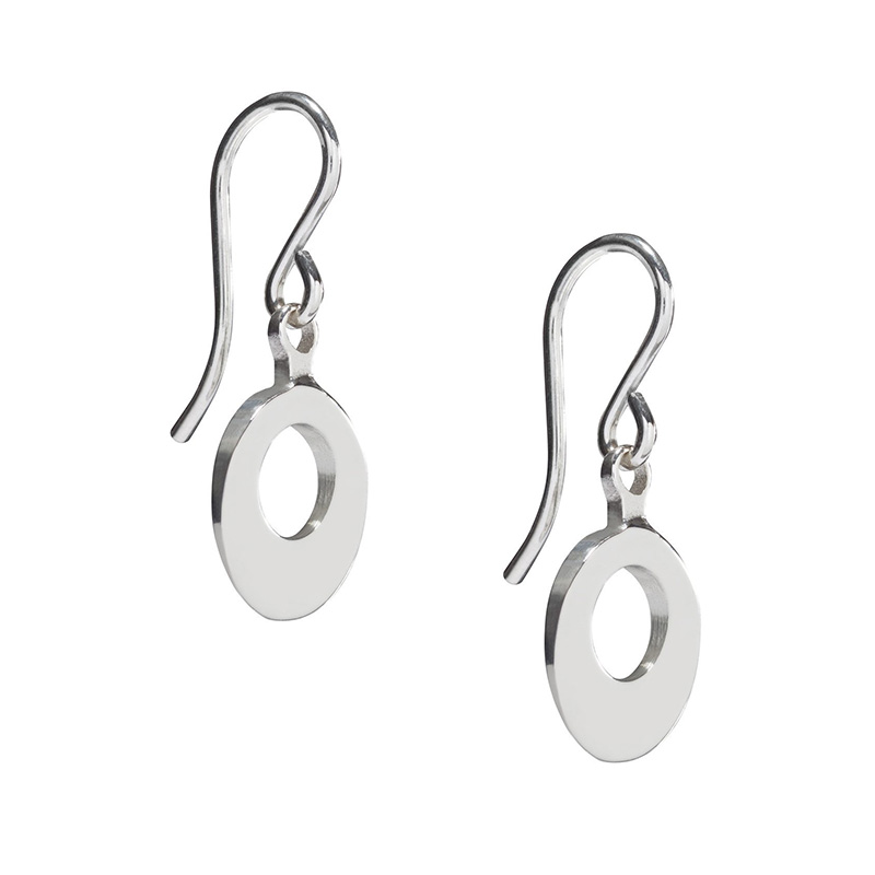 Circle of dreams silver drop earrings