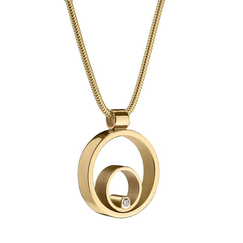 circles gold diamond pendant