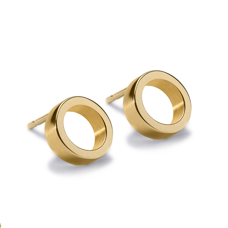 Circles gold stud earrings