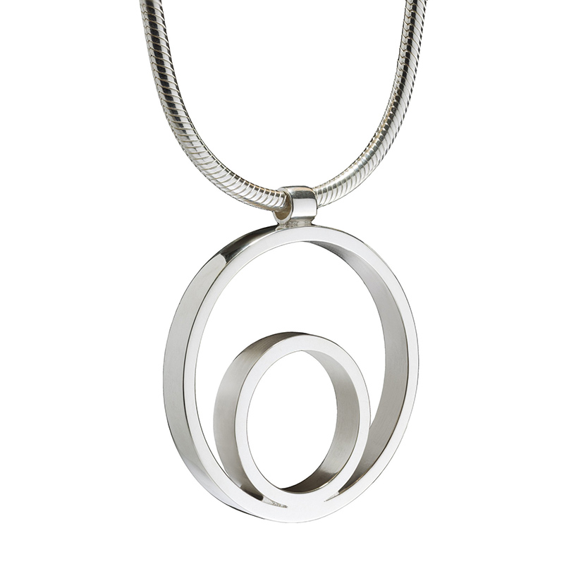 Circles Large Silver Pendant
