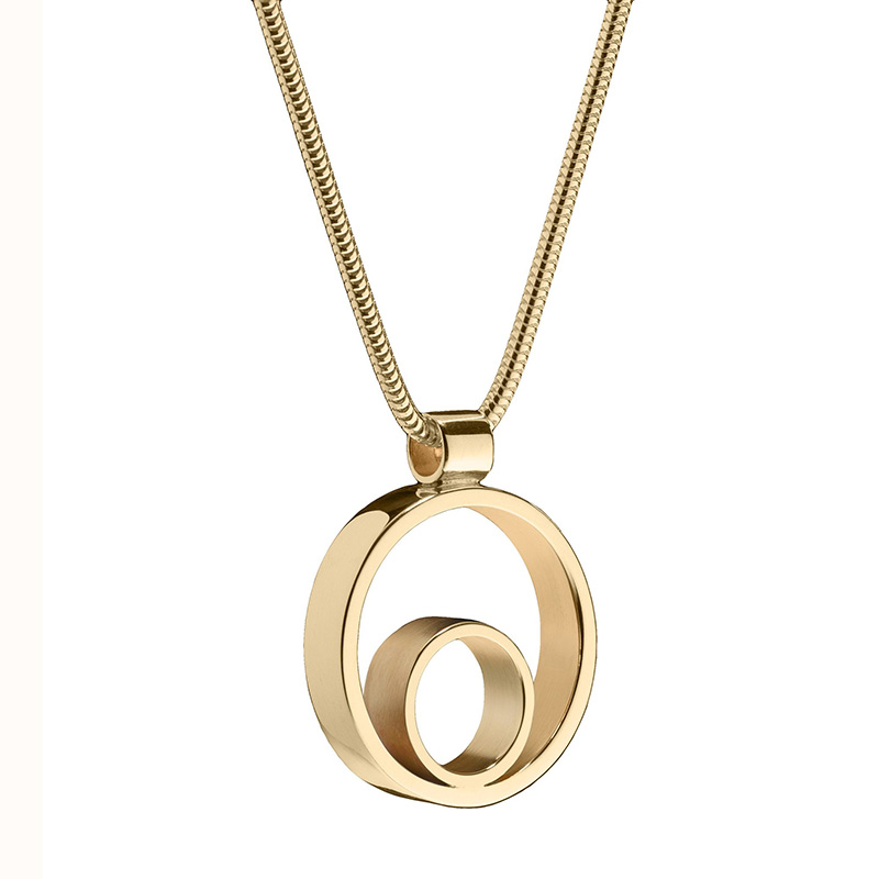 Circles small gold pendant