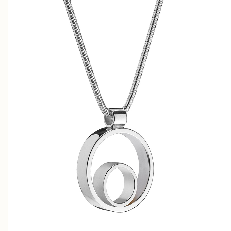 circles small silver pendant