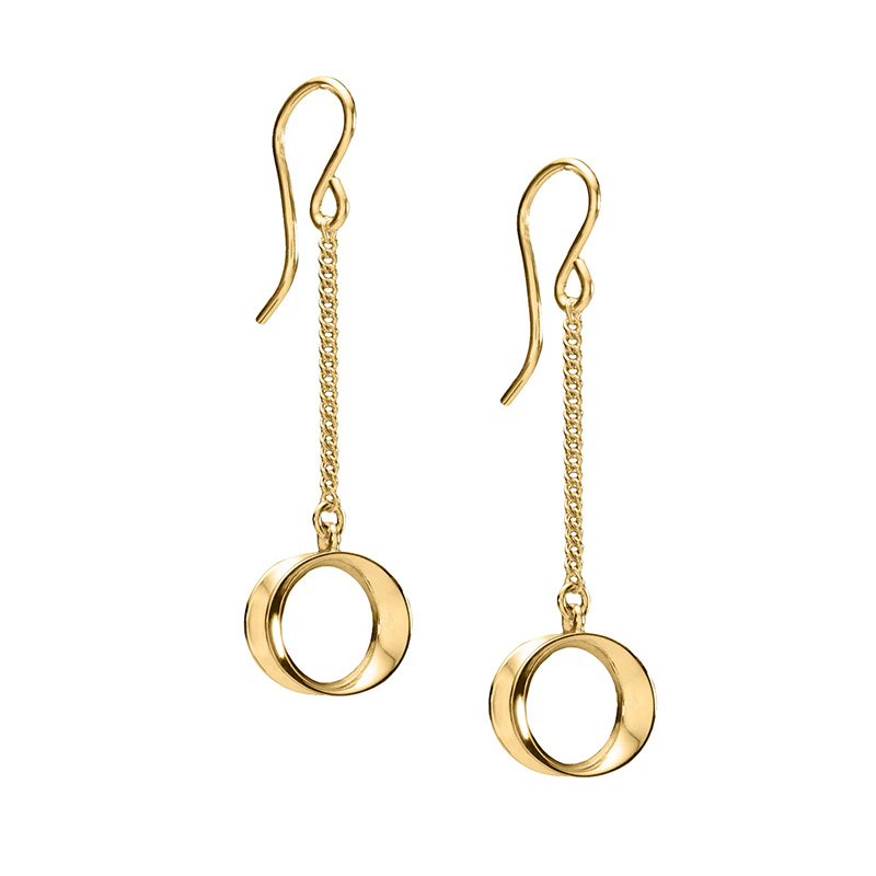 Wave gold chain earrings