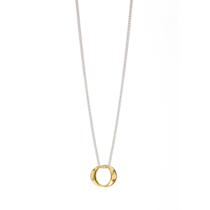 Wave mini silver and gold pendant