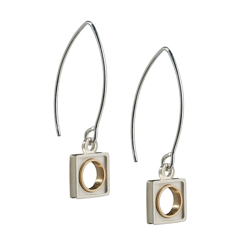 Horizon gold and silver swing earring