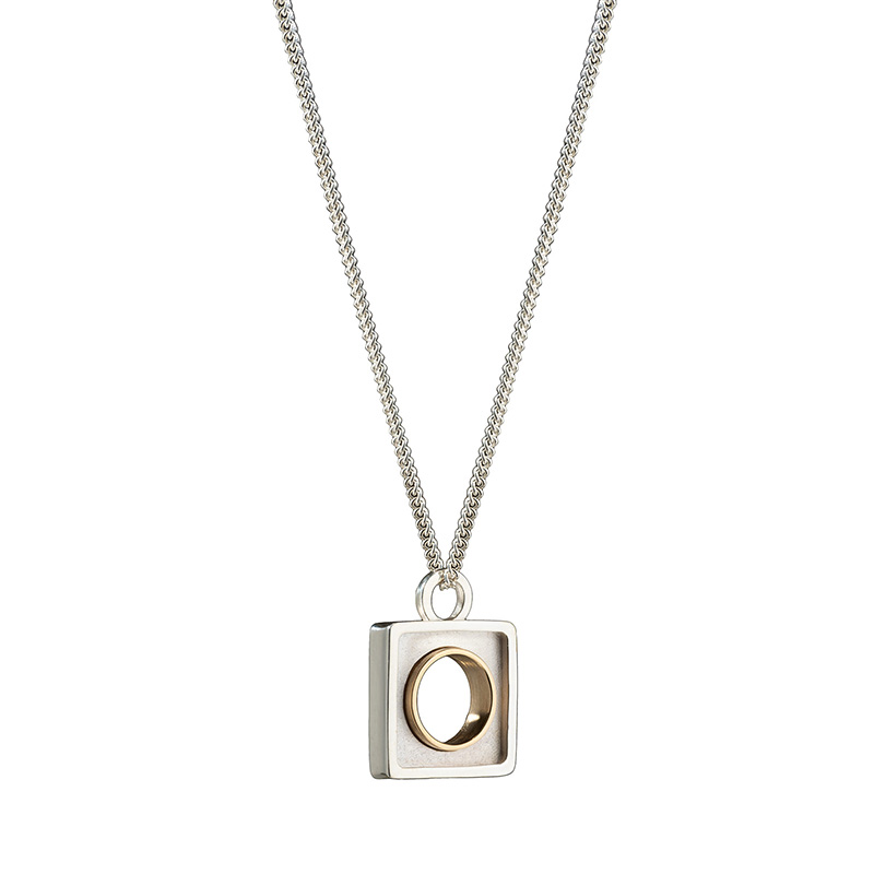 horizon medium silver and gold pendant