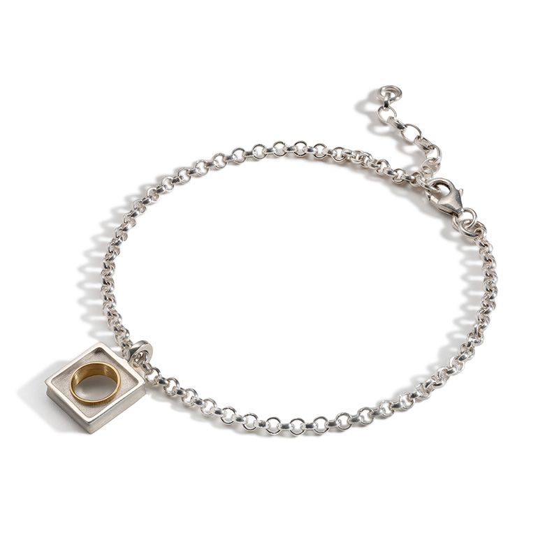 Horizon silver and gold bracelet with charm