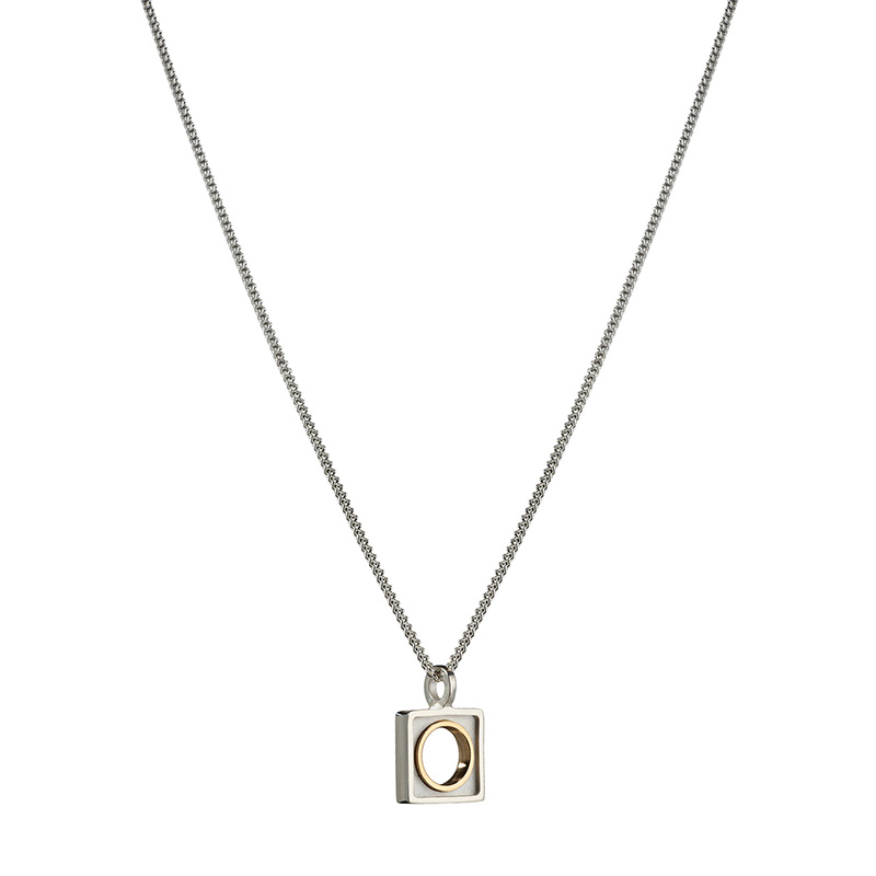 Horizon small silver and gold pendant