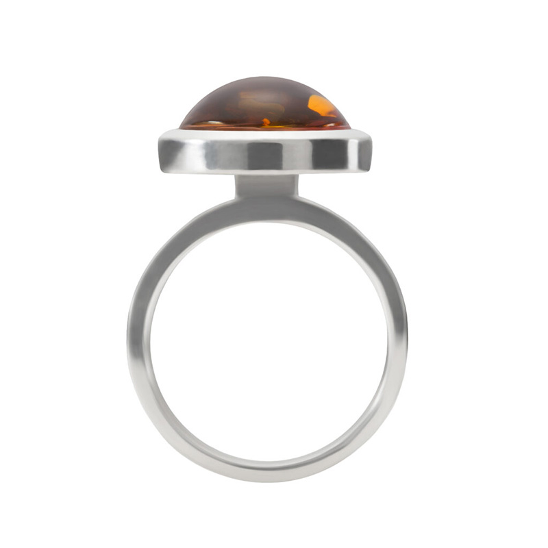 Balance amber silver ring