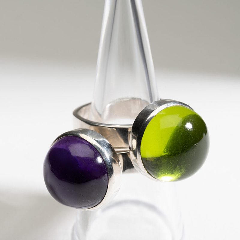 Balance Peridot Quartz Silver Ring
